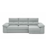 sofa chaiselongue zaniah azúl claro vista frontal