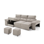 Sofá Chaiselongue Zaniah Asientos Deslizantes y Arcón - Imagen 3