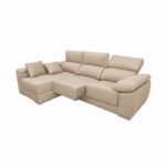 Oferta Aitana sofá chaiselongue asientos abiertos vista lateral en color beige en Outlet HOME Puerto de Sagunto