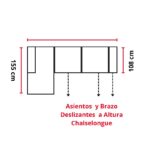 Sofá Chaiselongue Kappa - Imagen 8