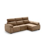 sofá chaiselongue rem color marrón vista lateral