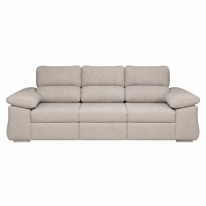 sofa mara asientos deslizantes carro en tela beige